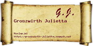 Groszwirth Julietta névjegykártya
